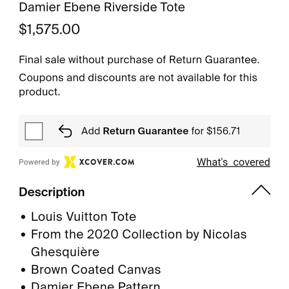 Louis Vuitton Damier Ebene Riverside Tote - Picture 7 of 16